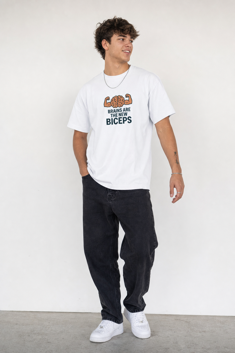 Brain Biceps Men's T-Shirt - male model wearing tshirt - Front_1_c_1.jpg - 1