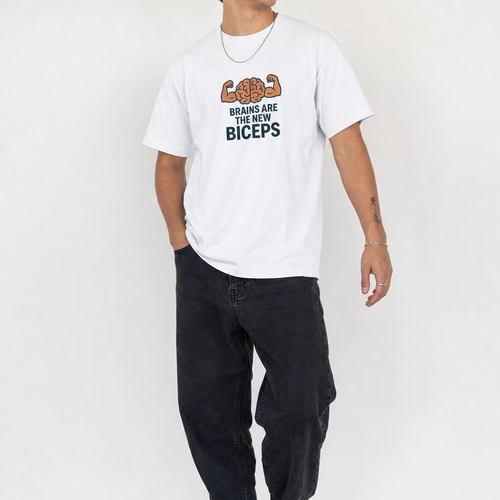 Brain Biceps Men's T-Shirt - male model wearing tshirt - Front_1_c_1.jpg - 1