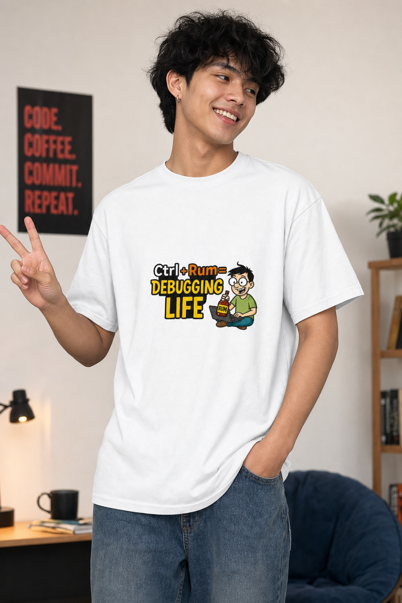 Ctrl Rum Men's T-Shirt - male model wearing tshirt - Front_1_c_1.jpg - 1
