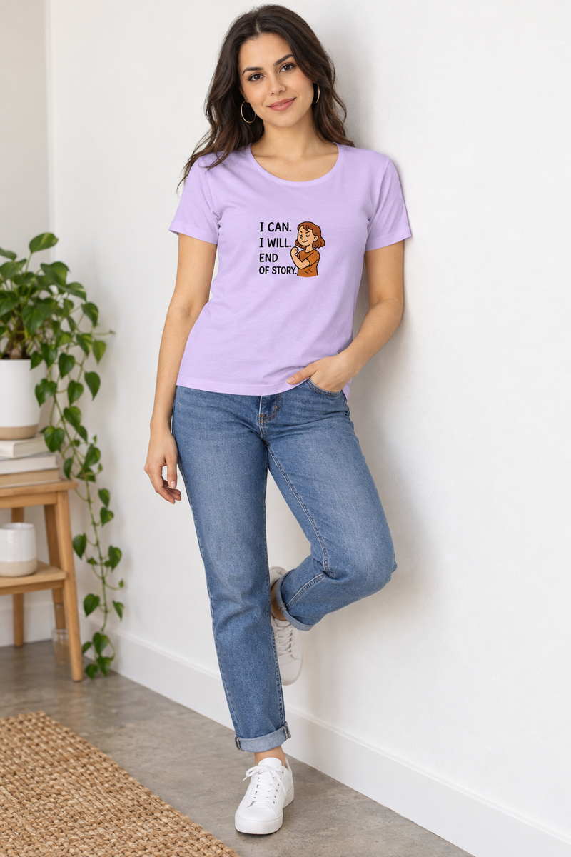 I can Women's T-Shirt - female model wearing tshirt - Front_1_c_49.jpg - 1